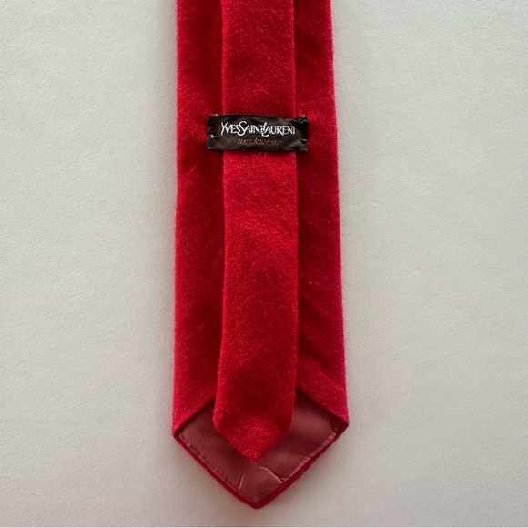 Yves Saint Laurent Other - Vintage Yves Saint Laurent Men's Brushed Wool Necktie in Red